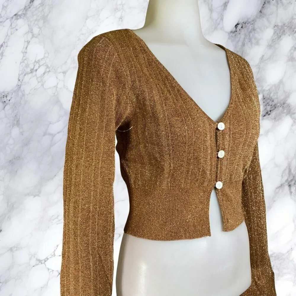 LPA Vance Mini Cardigan in Bronze